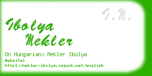 ibolya mekler business card